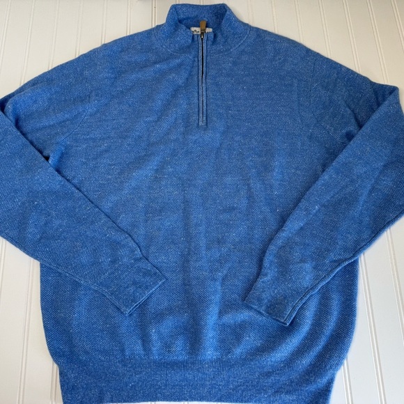 Peter Millar Crown Cashmere Linen Sweater 1/4 Zip Medium Pullover NEW No Tag 807 - Picture 1 of 3